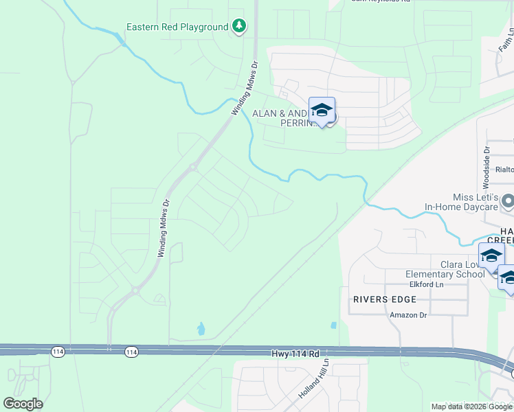 map of restaurants, bars, coffee shops, grocery stores, and more near Unnamed Road in Justin