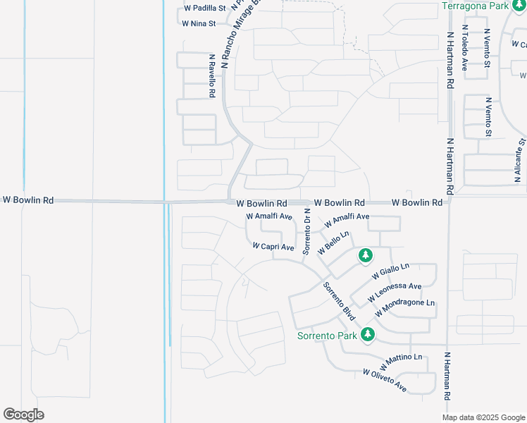 map of restaurants, bars, coffee shops, grocery stores, and more near 37766 West Amalfi Avenue in Maricopa