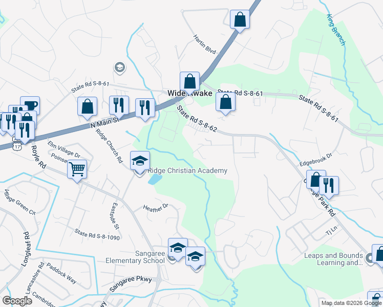 map of restaurants, bars, coffee shops, grocery stores, and more near 120 Markie Road in Summerville