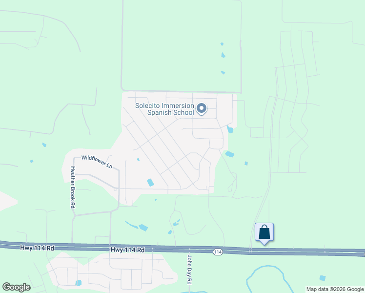 map of restaurants, bars, coffee shops, grocery stores, and more near 12290 Echo Glen in Justin