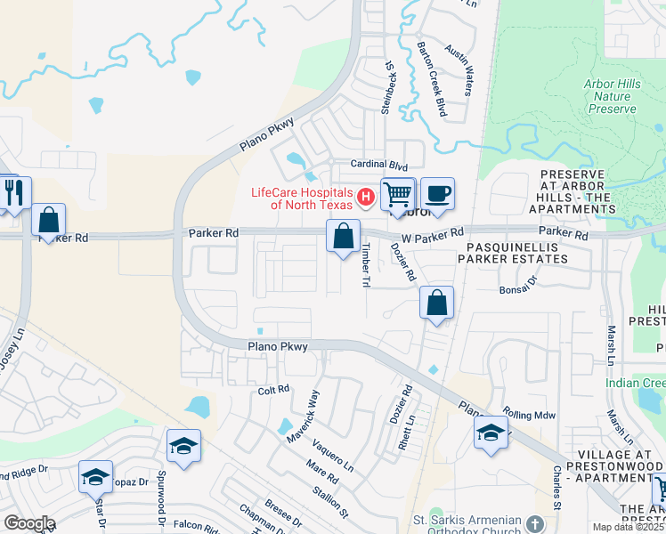 map of restaurants, bars, coffee shops, grocery stores, and more near 4840 Haven Ridge Road in Carrollton