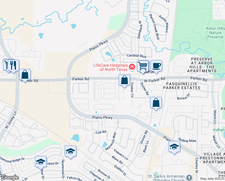map of restaurants, bars, coffee shops, grocery stores, and more near 4840 Haven Ridge Road in Carrollton