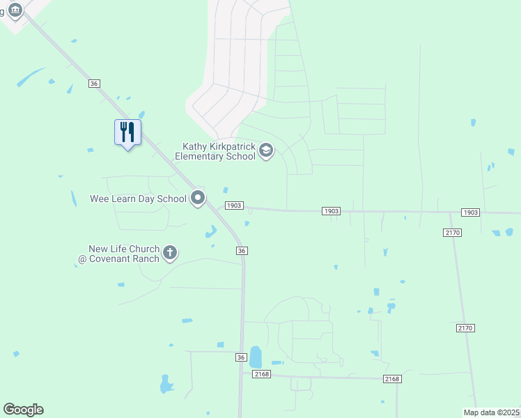 map of restaurants, bars, coffee shops, grocery stores, and more near 3065 Farm to Market Road 1903 in Caddo Mills