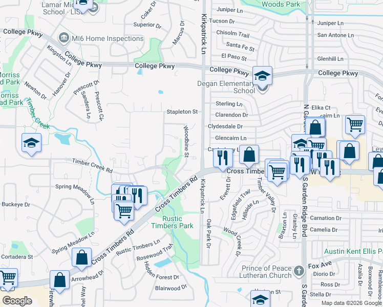 map of restaurants, bars, coffee shops, grocery stores, and more near 1114 Paluxy Court in Flower Mound