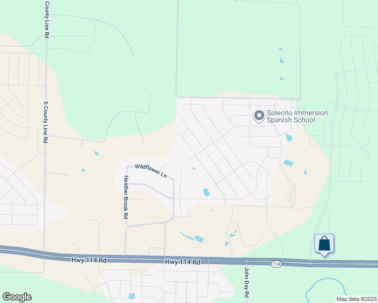map of restaurants, bars, coffee shops, grocery stores, and more near 12290 Echo Glen in Justin
