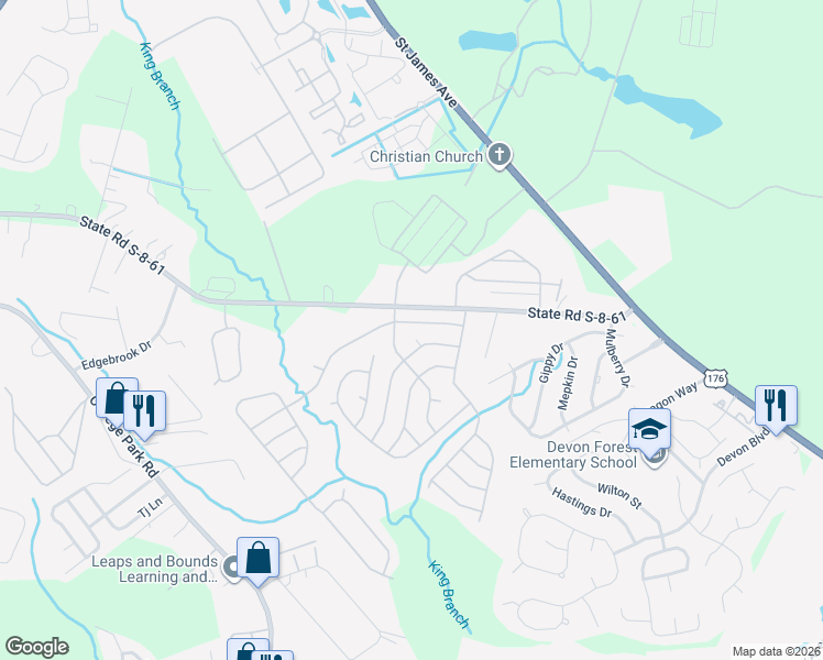 map of restaurants, bars, coffee shops, grocery stores, and more near 147 Wilsons Creek Drive in Summerville