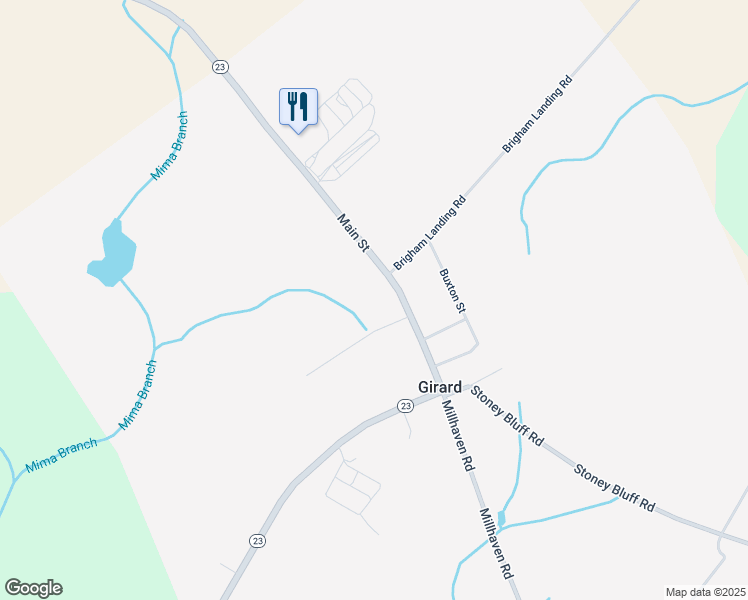 map of restaurants, bars, coffee shops, grocery stores, and more near 10236 Highway 23 in Girard
