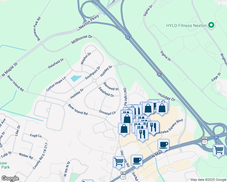 map of restaurants, bars, coffee shops, grocery stores, and more near 219 Barnwell Street in Summerville