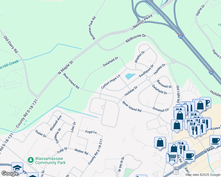 map of restaurants, bars, coffee shops, grocery stores, and more near 175 Southport Drive in Summerville