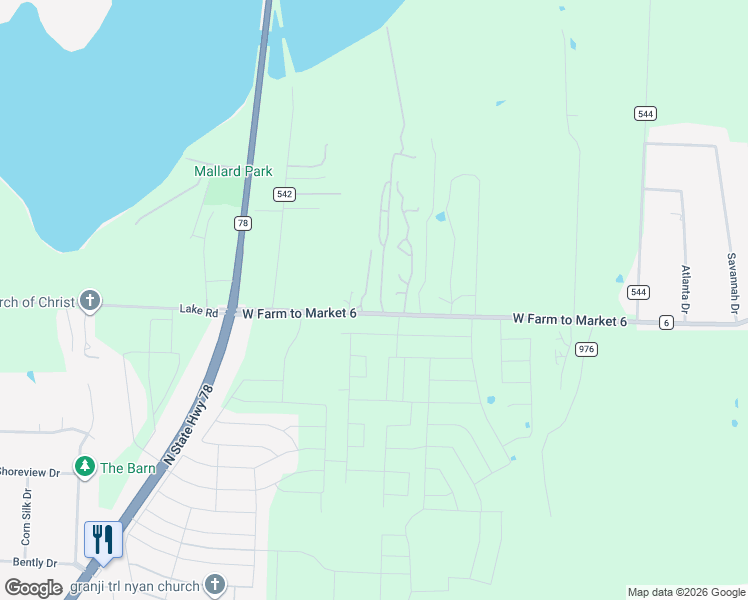 map of restaurants, bars, coffee shops, grocery stores, and more near 1474 West Farm to Market 6 in Nevada