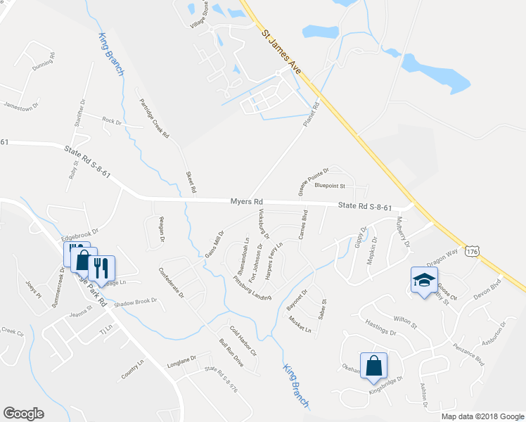 map of restaurants, bars, coffee shops, grocery stores, and more near 102 Wilsons Creek Drive in Summerville