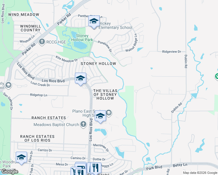 map of restaurants, bars, coffee shops, grocery stores, and more near 3714 Bella Vista Drive in Plano
