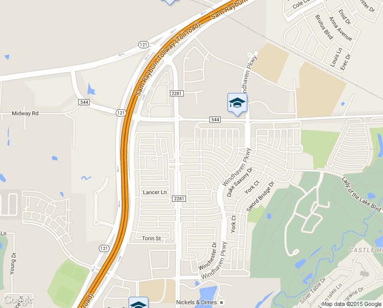 map of restaurants, bars, coffee shops, grocery stores, and more near 2312 Shoreham Circle in Lewisville