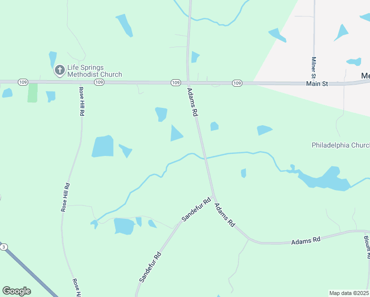 map of restaurants, bars, coffee shops, grocery stores, and more near 54 Adams Road in Meansville