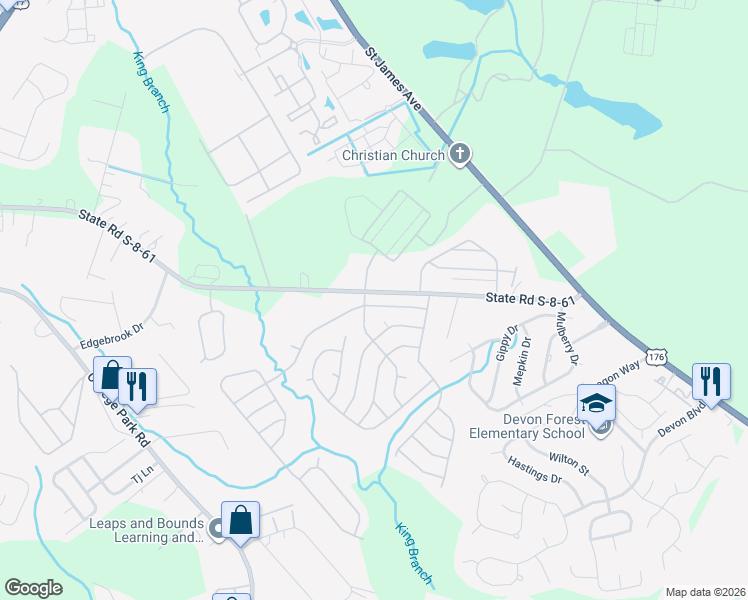 map of restaurants, bars, coffee shops, grocery stores, and more near 147 Wilsons Creek Drive in Summerville