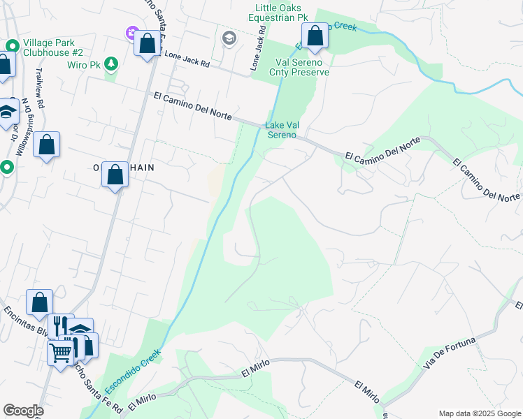 map of restaurants, bars, coffee shops, grocery stores, and more near 459 Flores De Oro in Rancho Santa Fe