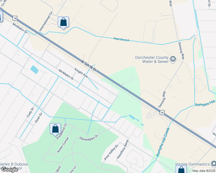 map of restaurants, bars, coffee shops, grocery stores, and more near 168 Knight Avenue in Summerville