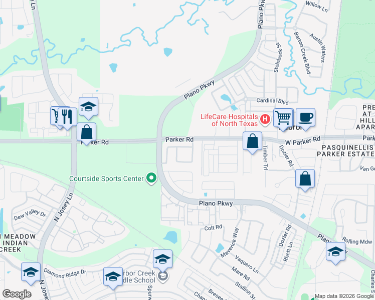 map of restaurants, bars, coffee shops, grocery stores, and more near 2152 Bonnell Street in Carrollton