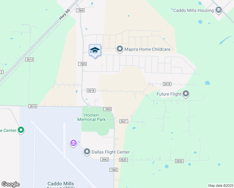 map of restaurants, bars, coffee shops, grocery stores, and more near 3629 County Road 2618 in Caddo Mills