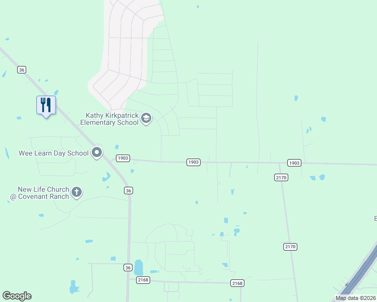 map of restaurants, bars, coffee shops, grocery stores, and more near 2926 Farm to Market Road 1903 in Caddo Mills