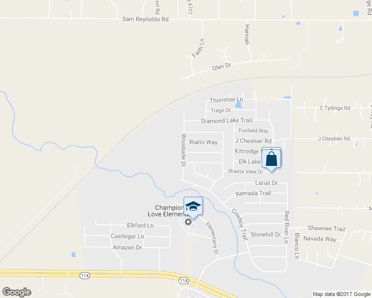 map of restaurants, bars, coffee shops, grocery stores, and more near 1601 Carolina Ridge Way in Justin