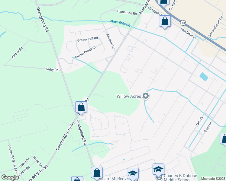 map of restaurants, bars, coffee shops, grocery stores, and more near 708 West 1st North Street in Summerville