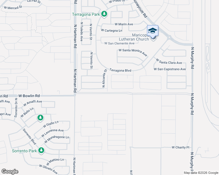 map of restaurants, bars, coffee shops, grocery stores, and more near 18212 North Delmar Avenue in Maricopa