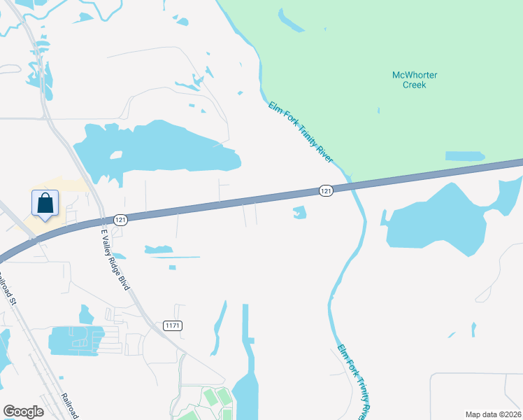map of restaurants, bars, coffee shops, grocery stores, and more near 1156 Texas 121 in Lewisville