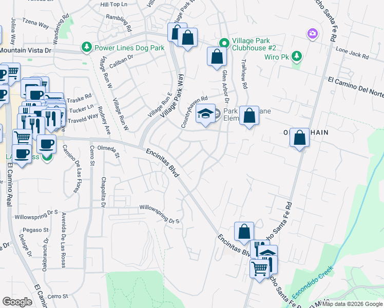 map of restaurants, bars, coffee shops, grocery stores, and more near 137 Oxbow Lane in Encinitas