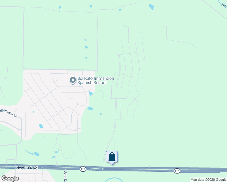 map of restaurants, bars, coffee shops, grocery stores, and more near Unnamed Road in Justin