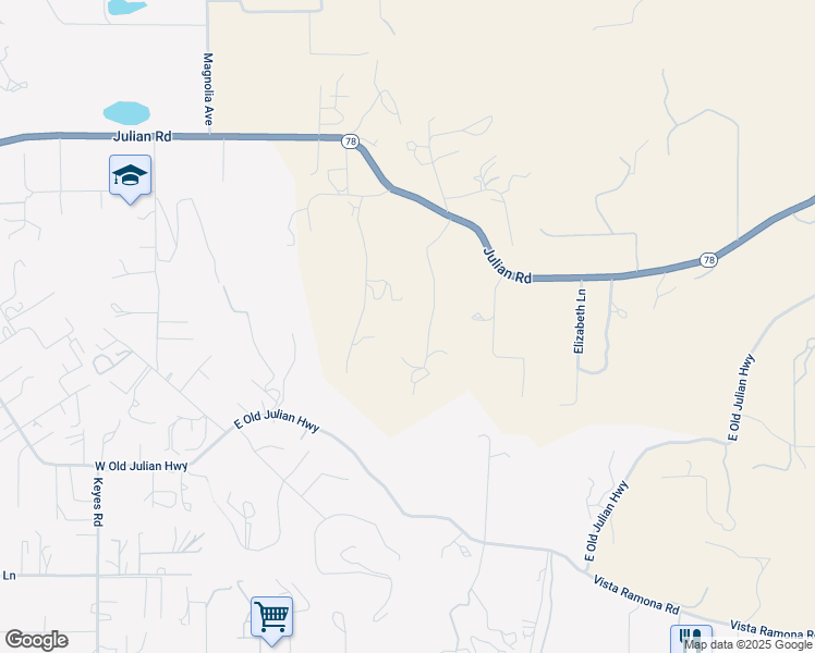 map of restaurants, bars, coffee shops, grocery stores, and more near 333 Salmon Road in Ramona