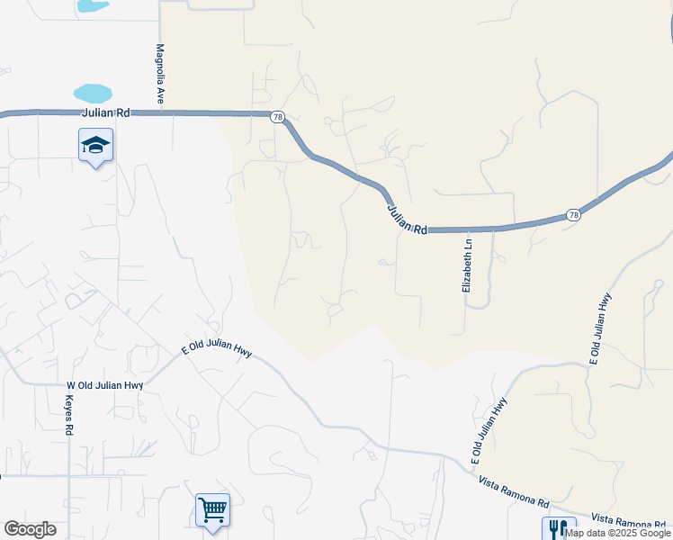 map of restaurants, bars, coffee shops, grocery stores, and more near 333 Salmon Road in Ramona