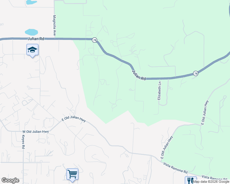 map of restaurants, bars, coffee shops, grocery stores, and more near 333 Salmon Road in Ramona