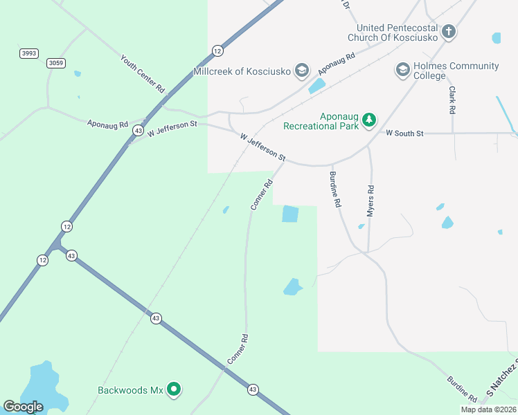 map of restaurants, bars, coffee shops, grocery stores, and more near 4160 Attala Road 4173 in Kosciusko