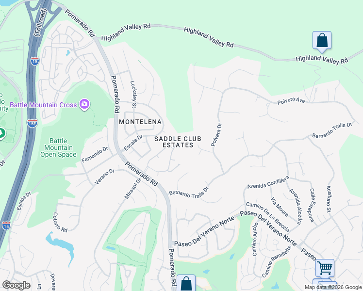 map of restaurants, bars, coffee shops, grocery stores, and more near 18415 Saint Etienne Lane in San Diego