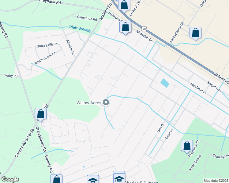 map of restaurants, bars, coffee shops, grocery stores, and more near 226 Swanson Drive in Summerville