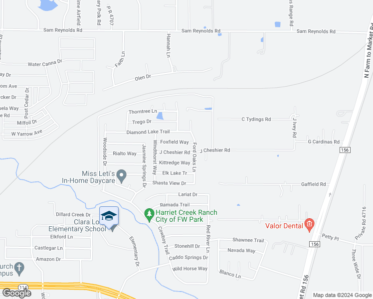 map of restaurants, bars, coffee shops, grocery stores, and more near 1921 J Cheshier Road in Justin