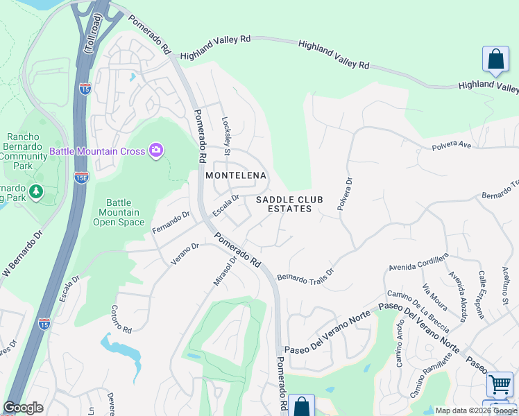 map of restaurants, bars, coffee shops, grocery stores, and more near 18268 Hadden Hall Court in San Diego