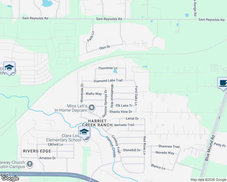 map of restaurants, bars, coffee shops, grocery stores, and more near 1805 J Cheshier Road in Justin