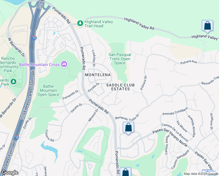 map of restaurants, bars, coffee shops, grocery stores, and more near 18268 Hadden Hall Court in San Diego
