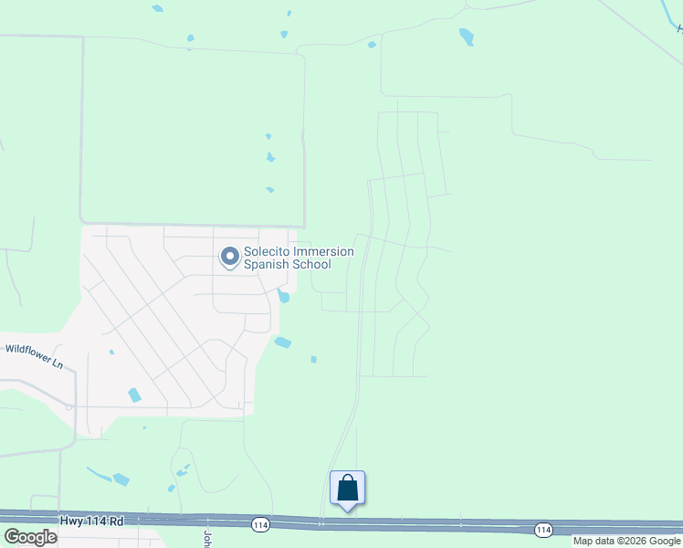 map of restaurants, bars, coffee shops, grocery stores, and more near Unnamed Road in Justin