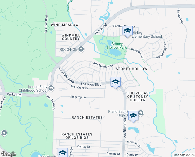 map of restaurants, bars, coffee shops, grocery stores, and more near 3600 Ironstone Drive in Plano