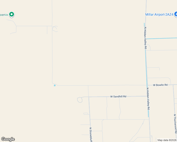 map of restaurants, bars, coffee shops, grocery stores, and more near 55324 West Bowlin Road in Maricopa