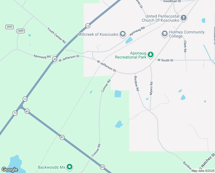 map of restaurants, bars, coffee shops, grocery stores, and more near 4160 Attala Road 4173 in Kosciusko