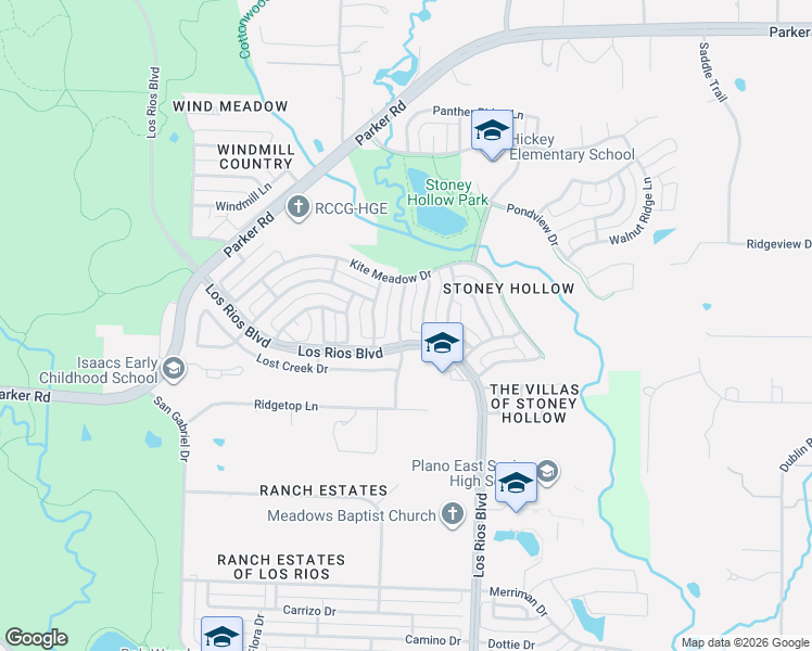 map of restaurants, bars, coffee shops, grocery stores, and more near 3601 Flintstone Drive in Plano