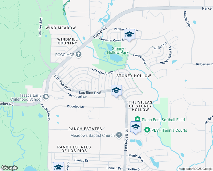 map of restaurants, bars, coffee shops, grocery stores, and more near 3608 Flintstone Drive in Plano