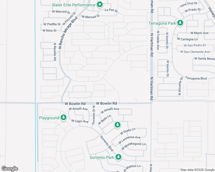 map of restaurants, bars, coffee shops, grocery stores, and more near 37374 West Santa Cruz Avenue in Maricopa