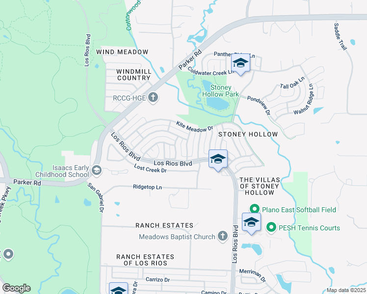 map of restaurants, bars, coffee shops, grocery stores, and more near 3617 Bent Ridge Drive in Plano