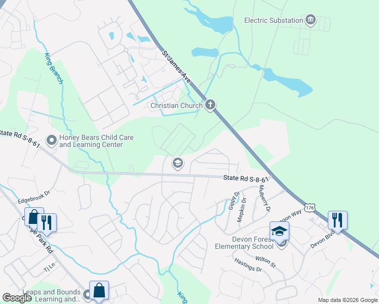 map of restaurants, bars, coffee shops, grocery stores, and more near 156 GREENPOINT DR in Summerville