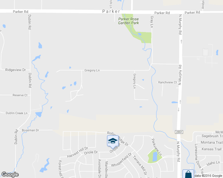 map of restaurants, bars, coffee shops, grocery stores, and more near 5700 Gregory Lane in Allen